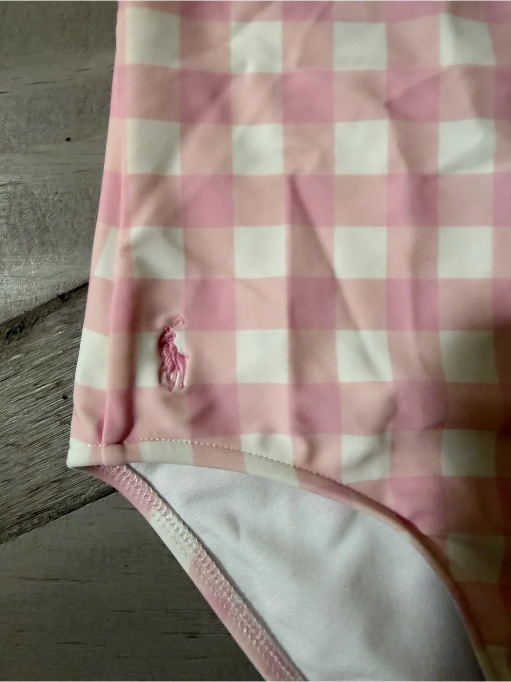 Polo by Ralph Lauren Pink & White Gingham One-Piece Swimsuit Size 3T VGUC